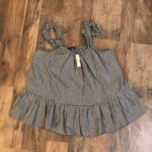 Madewell peplum tank in gingham